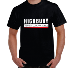 HIGHBURY NORTH LONDON IS RED T-SHIRT