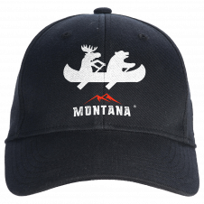 MONTANA BRAND MOOSE & BEAR CANOEING BASEBALL CAP