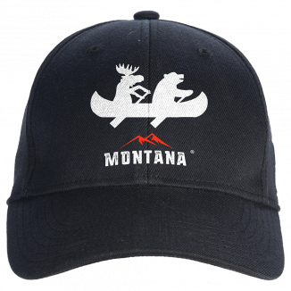 MONTANA BRAND MOOSE & BEAR CANOEING BASEBALL CAP