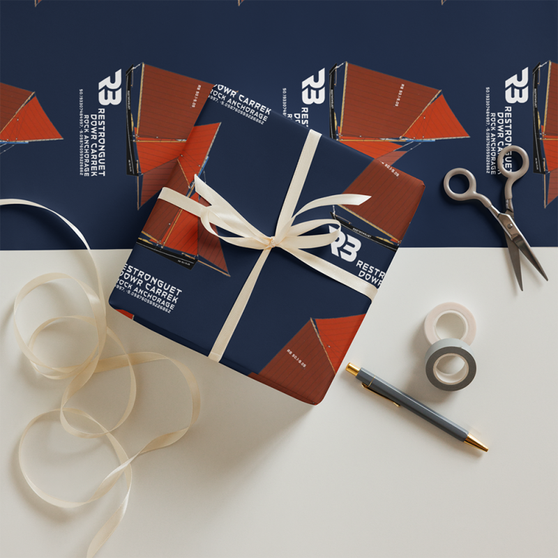 Dowr Carrek Rock Anchorage Cornish Crabber Wrapping paper sheets