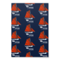 Dowr Carrek Rock Anchorage Red Cornish Crabber Boat Wrapping Paper Sheets