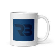 The Restronguet Brand Square White glossy mug