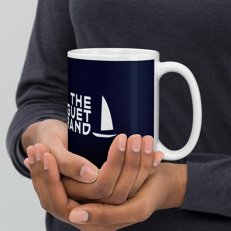 The Restronguet Brand with Yacht White glossy mug