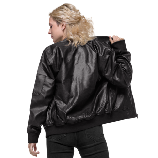 The Irish Brand Faux Leather Bomber Jacket